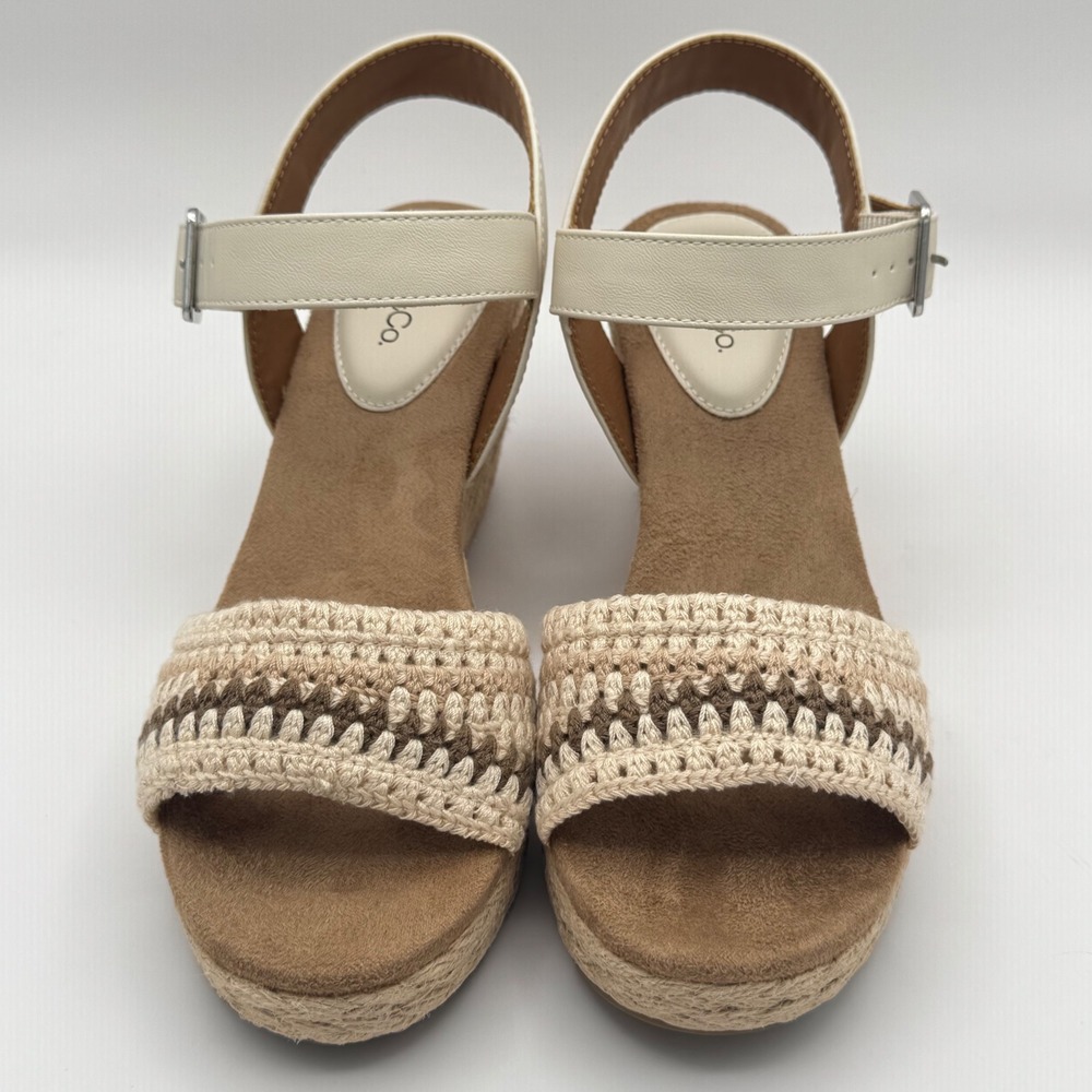 Style & Co. Siggyyf Cream Crochet Espadrille Wedge Sandals Size 7M New